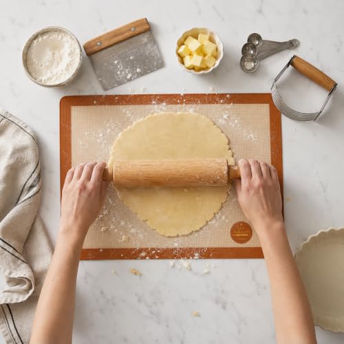 Mrs. Anderson's Baking Non-Stick Silicone Baking Mat - Reusable Oven Liner & Pastry Mat - For Breads, Cookies, Roasting & More - Baker’s Essentials - Heat-Resistant to 480°F - Baking Mat - color: Half