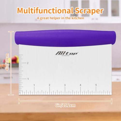 Bench Scraper & Dough Cutter, Pastry Tool for Baking, Purple - color: Purple