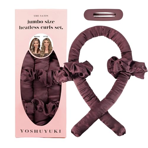 Jumbo Satin Heatless Curls Overnight Curling Rod Set - color: JUMBO Mulberry