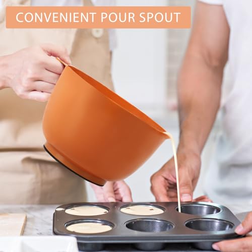 BoxedHome 4.5qt Mixing Bowls Set of 4 - color: Brownish Orange