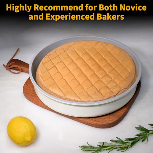 9.5 Inch Round Cake Pan,Cast Aluminum Bakeware Ceramic Nonstick for Cake Baking,Oven and Dishwasher Safe(Beige) - color: Beige, size: 9.5 Inch - 1 Piece