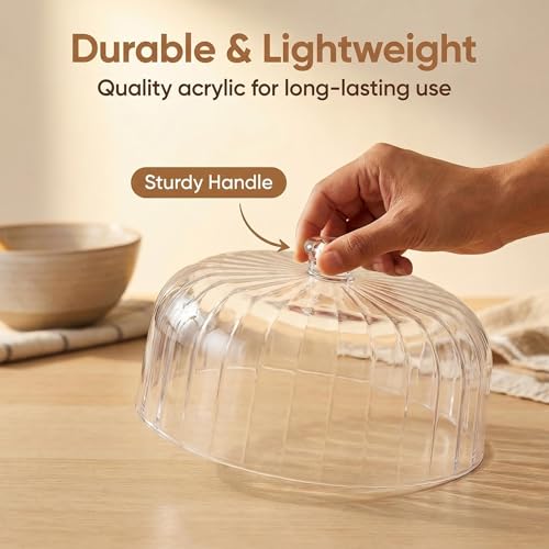 cutesun 11in Acrylic Cake Dome Cover, Clear Lid Only for 10.4in Cake Stand