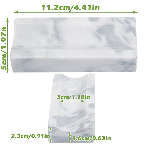 Marble Rolling Pin Holder,Rolling Pin Display Rack,Suitable for Storing Rolling Pin,Pizza Roller,Spoon,Knive,Fork and Other Kitchen Utensils,Set of 2(White Grey) - color: White Grey