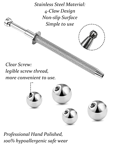 Vsnnsns 9 Style 316L Surgical Steel Body Piercing Tools Kit Piercing Clamps Forceps Use for Nose Septum Lip Tongue Eyebrow Belly Rings Ear Dermal Piercing Jewelry Kit Tools - color: Style 9, Piercing Balls Grabber Tool