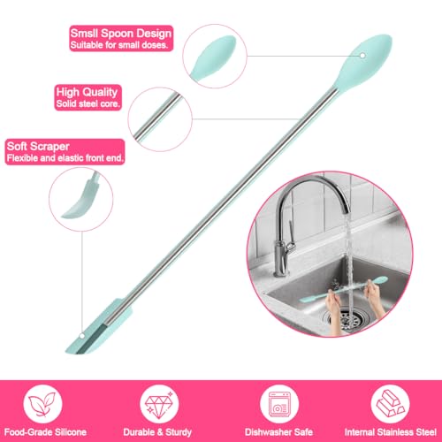 9 Pieces Mini Silicone Spatula-Makeup Spatula-Small Silicone Spatula-Thin Spatula Set for Skinny Openings-Abnaok Tiny Scraper for Jar,Kitchen Bottles,Cosmetic (Pack of 3) - size: 2*5 (Pack of 3)