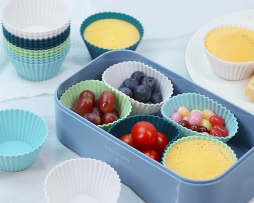 Silicone Baking Muffin Cups, 12Pack Reusable Cupcake Liners Cake Molds - color: Neutral Colors, size: Standard