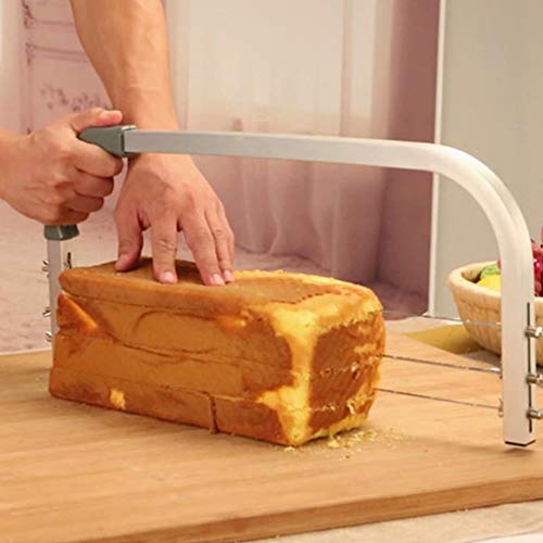 Zerodis Wire Cake Cutter Leveler, 3 Blades Stainless Steel Cut Saw, Cake Leveler Professional Cake Cookie Cutter Slicer with Stainless Steel Wires and Handle