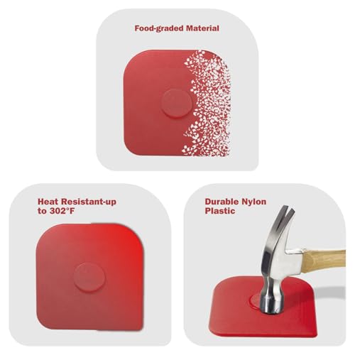 Pan Scraper, 5 Pcs Pot & Dish Scraper Plastic, Sturdy Scraper Kitchen Tool - color: Red, size: 5 Pcs
