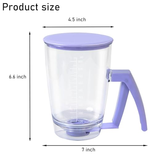Pancake Batter Dispenser with Squeeze Handle, Purple