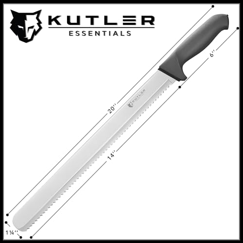 KUTLER Professional 14-Inch Bread Knife and Cake Slicer with Serrated Edge - Ultra-Sharp Stainless Steel Cutlery - size: 14"