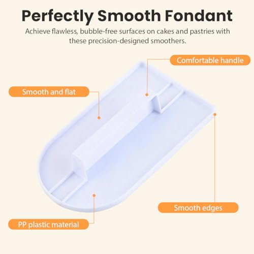 2pcs Cake Fondant Smoother Tool, White