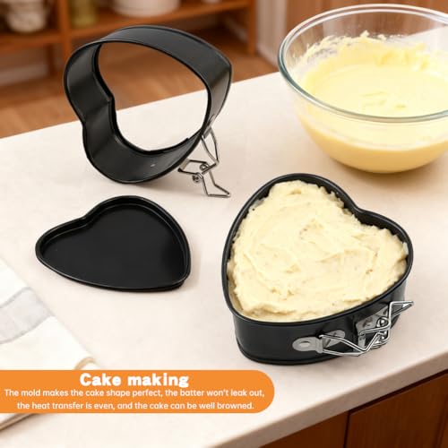 4 Inch Heart Springform Pans, Set of 4 Baking Pan
