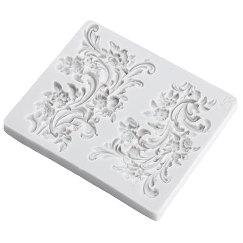 Lingzhi Baroque Fondant Mold Curlicues Scroll Lace Silicone Molds - color: Style A