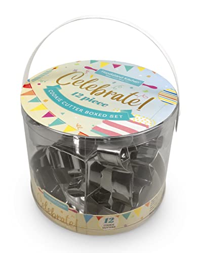 Handstand Kitchen 12-piece Cookie Cutter Assortment - Party Perfect Theme - color: 12-Pc Cookie Cutters