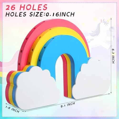 DoubleFill Rainbow Cake Pop Stand, 26 Holes Wooden Display Holder