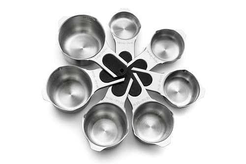 Spring Chef Magnetic Stainless Steel Measuring Cups Set of 7 Patented Black - color: Black