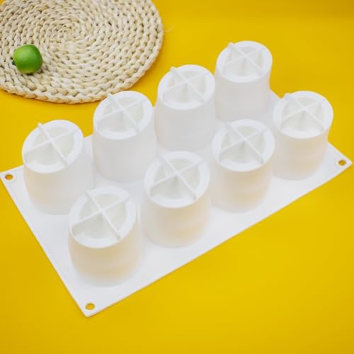 mostsom 8 Holes Cylinder Silicone Mould for Chocolate Dessert Jelly Pudding - size: Bamboo K