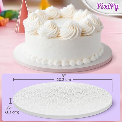 Cake Boards, 8 inch, White, Reusable Round Cake Drums - size: 1 Pack, 8 inch