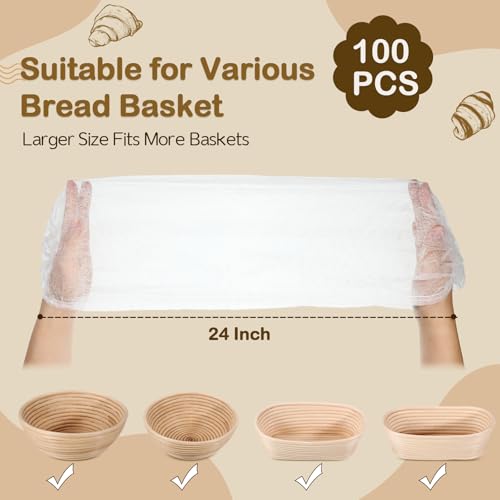 Fanfanwin 100 Pcs Disposable Banneton Liner Proofing Basket Covers