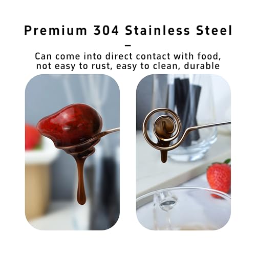 6PCS Chocolate Dipping Tools Set, 304 Stainless Steel Candy Dipping Forks & Spoons Kit for Handmade Chocolates, Truffles, Pralines - Complete Baking Decoration Supplies - size: 6-piece