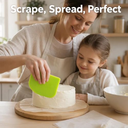 Plastic Flexible Cake Scraper, Non-Slip Baking Tool (Green) - color: Green