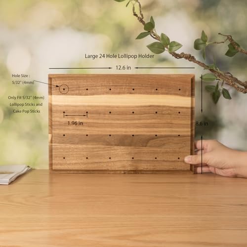 Cake Pop Stand for Drying 24 Holes Lollipop Display Stand Holder - color: Brown