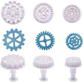 3Pcs Gear Cookie Cutters, Steampunk Cogs Plunger Mold, 3D Stamp Set, Cookie Cutters Baking Tools