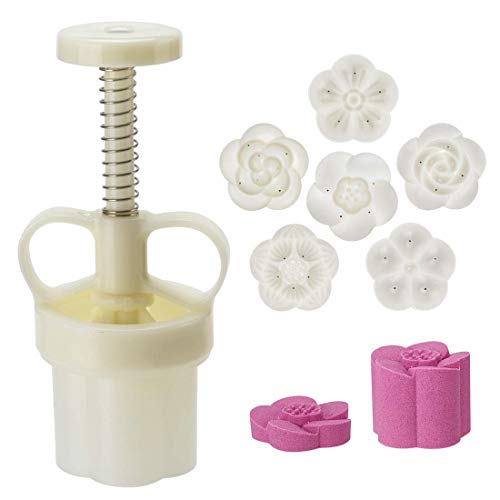 Cookie Stamp Mooncake Mold Set, Cookie Press Maker 50g Shaper - size: 50g 6pcs stamps