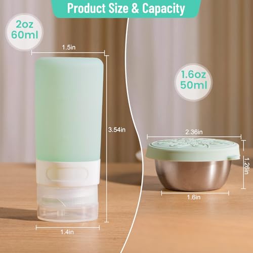 MICEBAY 8-Pack Salad Dressing Container, Leakproof Squeeze Bottles - color: Mint