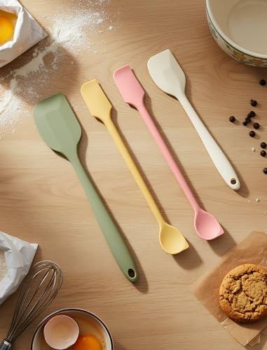 NiHome 4 Pcs Silicone Spatula Set, Heat Resistant Baking & Cooking Spatulas