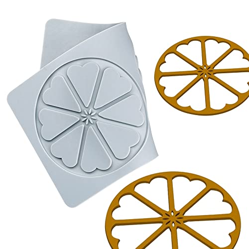TUKE 3D Leaves Silicone Molds Flower Cake Fondant Mat Bee Leaf Pastry Moulds Rose Impression Chocolate Hollow Lace Mold (Sector_8.92x4.6x0.12inch_A) - size: Sector_8.92x4.6x0.12inch_A