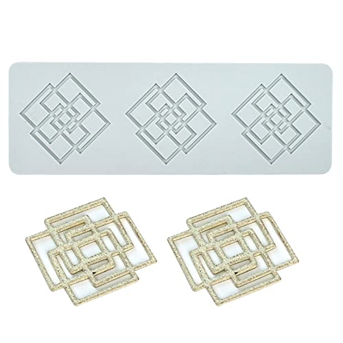 TUKE Silicone Mold 3D Multi Pattern Geometric Fondant Lace Pad Cake Mold, Mo Gray (C 8.92x3.08x0.12inch) - size: C_8.92x3.08x0.12inch