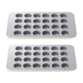 Caraway 24-Cup Non-Stick Ceramic-Coated Mini Muffin Pan - color: Cream, size: 24 Cup Muffin Pan (2x)