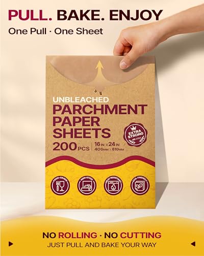 Katbite Parchment Paper Baking Sheets, 200 Pcs, 16x24 Inch, Heavy Duty - size: 16"x24"