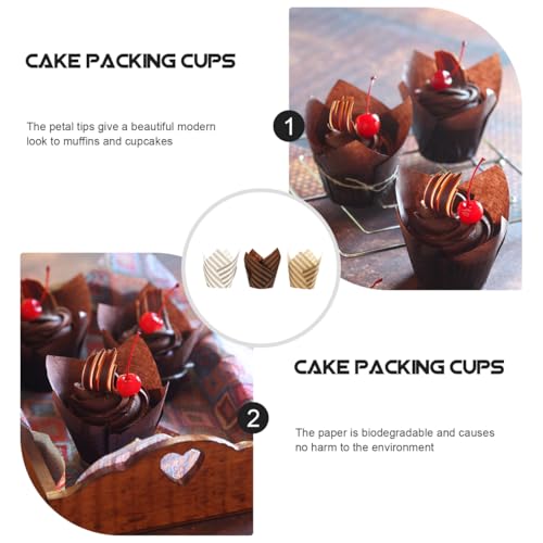 PRETYZOOM 300 pcs Tulip Muffin Liners Paper Baking Cups