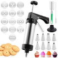 Cookie Press Gun Kit, Stainless Steel, 13 Discs, 8 Tips