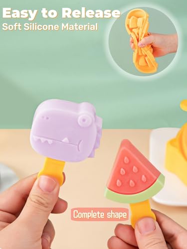 Lemon Popsicle Molds for Kids & Toddlers – Fun Mini Silicone Ice Pop Maker, Food Grade & Family Safe, Fruit Ice Cream Mold Set (Yellow-lemon(6 pieces)) - color: Yellow-lemon(6 pieces)