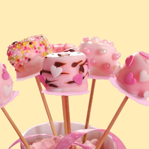 100 Pcs Scalloped Cake Pop Boards with Hole Cake Base, Pink - color: Pink
