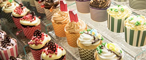 Paper Baking Cups (Polka Dots), Greaseproof Disposable Cupcake Liners (Orange, Large Cups (50-Pack)) - color: Orange