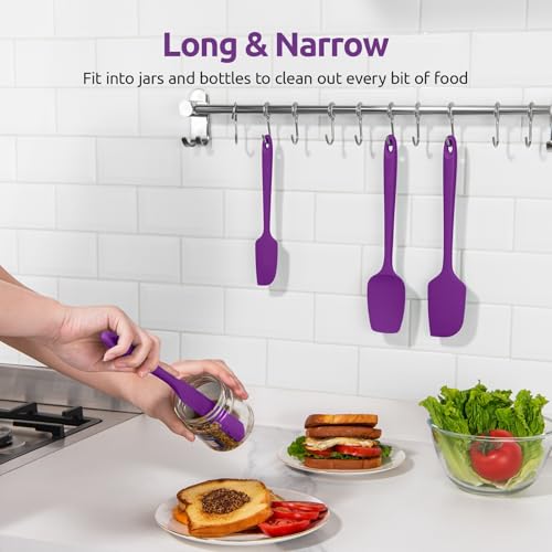 U-Taste 600ºF Heat Resistant Silicone Spatulas for Cooking, 4Pcs/Purple - color: Purple