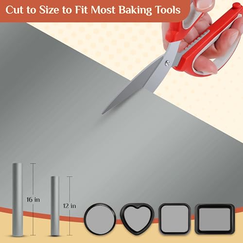 GTJ Silicone Baking Mat Roll, Reusable Baking Sheet Liners, 12 in x 10 ft - color: Gray, size: 120"L x 12"W
