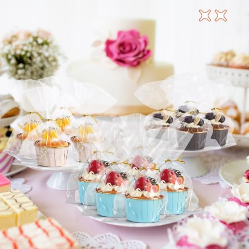 Cellophane Treat Bags 5x7 In 100 Pcs Clear Gift Bags for Cookie Packaging - color: Clear 5"x7"