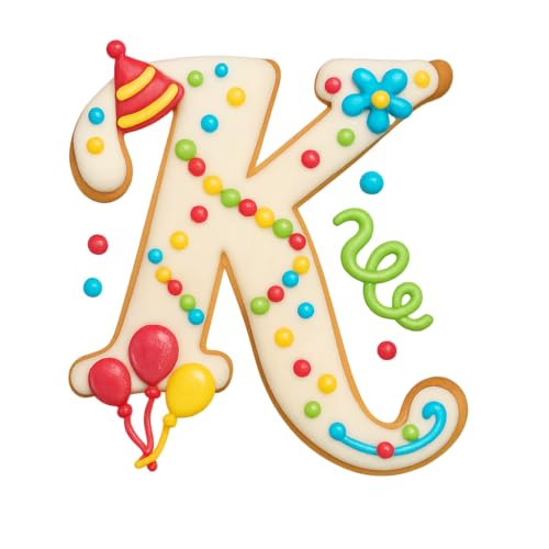 Mighty Gadget Fancy Cursive Letter A to Z Cookie Cutter - 4" Tall Alphabet Baking Mold (Random Color) (K) - color: K