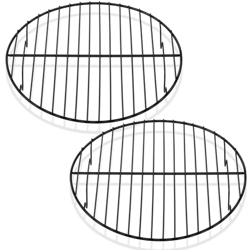 P&P CHEF 9 Inch Cooking Rack Round for Steaming Cooling, Black, 2 Pack - color: Black, size: 9 inch