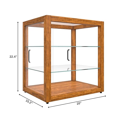 KoolMore 20 in. 3-Tier Light Wood Countertop Dry Bakery Display Case, Pastry, Cake and Cookie Display with Tempered Glass - color: Light Wood, size: 20 in.
