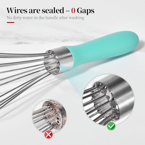 18/8 Stainless Steel Balloon Whisk for Cooking (Small, Aqua Sky) - color: Aqua Sky, size: Small, 9.06in