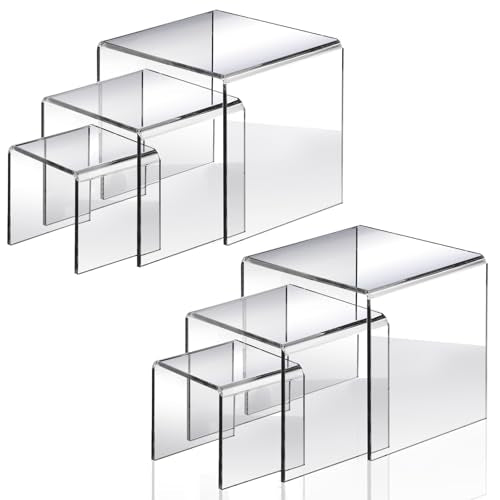 Fixwal 2 Set Clear Acrylic Display Risers Cupcake Stands