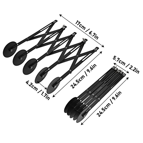 Pastry Roller Cutter, Stainless Steel Dough Cutter with Adjustable Wheel and Locking Knob, Multi Wheel Pastry Knife for Pizza Pasta Cookies (5 Rollers 11cm) - size: 5 Rollers 11cm