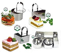 NewlineNY Stainless Steel Dessert Rings (12 Pcs) Round Square Rectangular Appetizers Molded Salads, Cakes Mousse Molding Layering Cake Cutter - size: 12 Pcs Round Square Rectangular