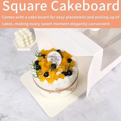 40 Pack 5x5x4 Inch Cake Boxes with Handles & Window